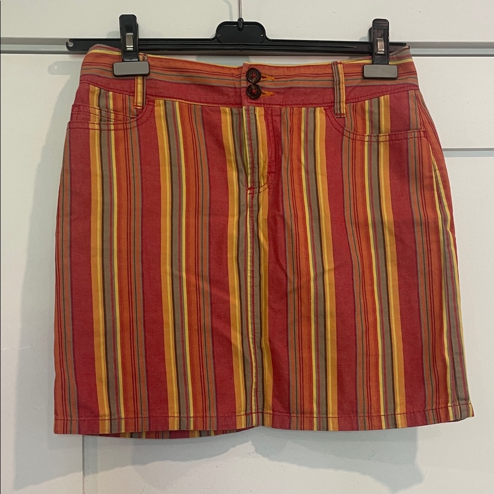 Tommy Hilfiger Striped Mini Skirt in Red and Yellow - Picture 1 of 2
